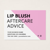 Moderne Roze Lip Blush After Care Kaart (Voorkant)