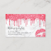 Moderne roze lippen make-up kunstenaar visitekaartje (Achterkant)