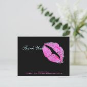 moderne roze lippen Makeup Artist cosmetoloog Briefkaart (Staand voorkant)