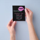 moderne roze lippen Makeup Artist cosmetoloog Flyer (Hand)