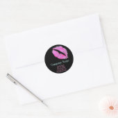 moderne roze lippen Makeup Artist cosmetoloog Ronde Sticker (Envelop)