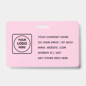 Moderne Roze Logo | Bedrijfsidentiteit Ontwerp Badge (Achterkant)