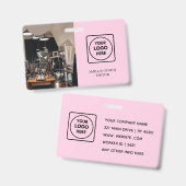Moderne Roze Logo | Bedrijfsidentiteit Ontwerp Badge (Voor- en achterkant)