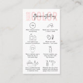 Moderne Roze Logo Haarkleur Nazorg Instructies Visitekaartje (Voorkant)