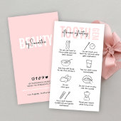 Moderne roze Logo Tooth Gem Aftercare Instructions Visitekaartje
