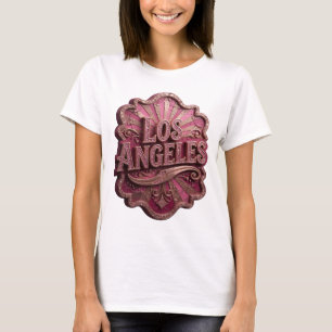 Moderne Roze LOS ANGELES Print T-shirt