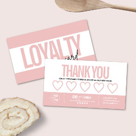 Moderne Roze Loyaliteit Kaart, Zakelijke Punch Kaa Klantenkaartje