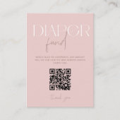 Moderne roze luier Baby shower QR-code Informatiekaartje (Voorkant)