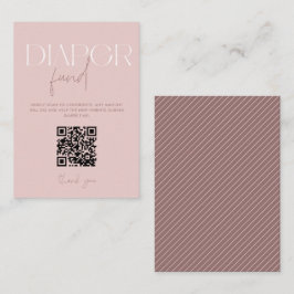 Moderne roze luier Baby shower QR-code Informatiekaartje
