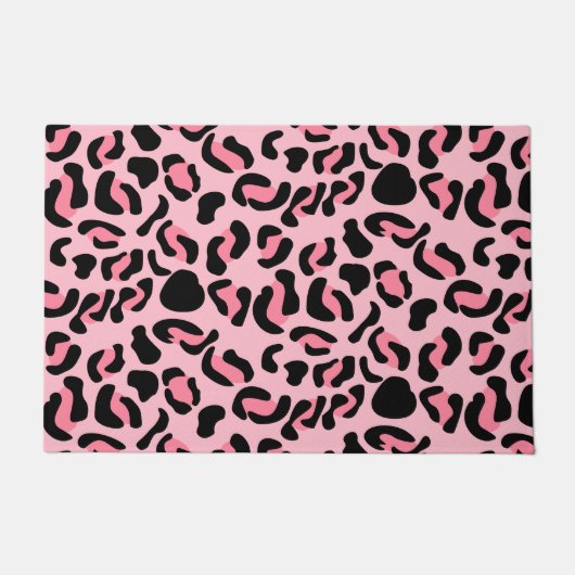Moderne Roze Luipaard Patroon Dier Deurmat (Voorkant)