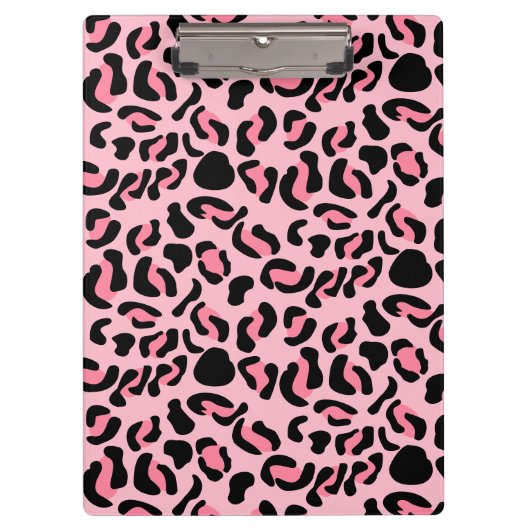 Moderne Roze Luipaard Patroon Dier Klembord (Voorkant)
