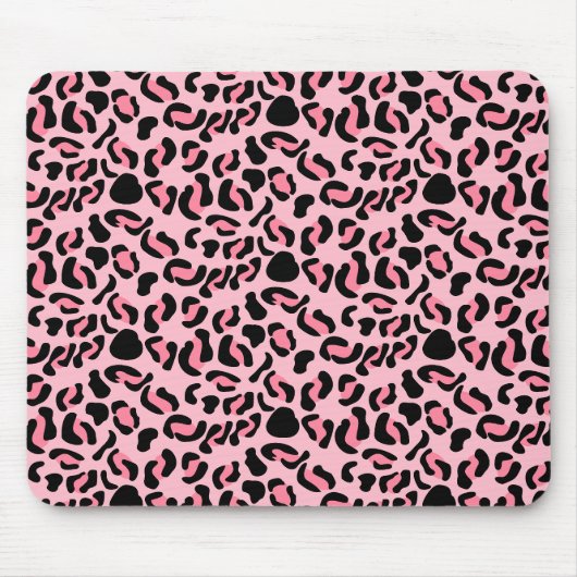 Moderne Roze Luipaard Patroon Dier Muismat (Voorkant)