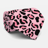 Moderne Roze Luipaard Patroon Dier Stropdas (Opgerold)