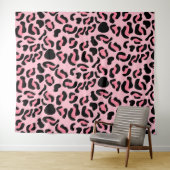 Moderne Roze Luipaard Patroon Dier Wandkleed (In Situ (horizontaal))