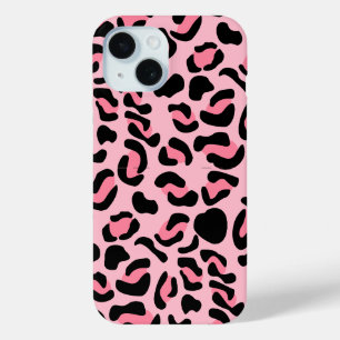 Moderne Roze Luipaardpatroon Dier iPhone 15 Case