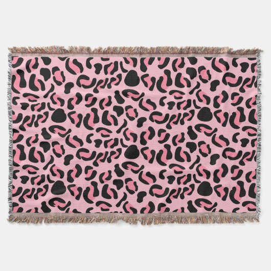 Moderne Roze Luipaardpatroon Dier Deken (Voorkant)