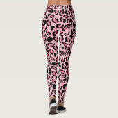 Moderne Roze Luipaardpatroon Dier Leggings (Achterkant)