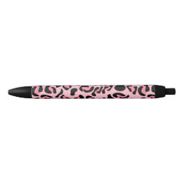 Moderne Roze Luipaardpatroon Dier Zwarte Inkt Pen
