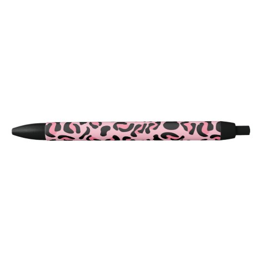Moderne Roze Luipaardpatroon Dier Zwarte Inkt Pen (Voorkant)