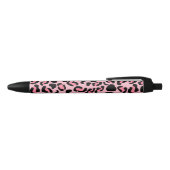 Moderne Roze Luipaardpatroon Dier Zwarte Inkt Pen (Bovenkant)