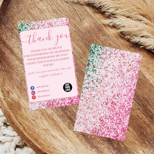 Moderne Roze Luxe Branding Bedankkaart
