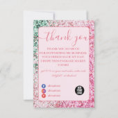 Moderne Roze Luxe Branding Bedankkaart (Voorkant)