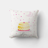 Moderne roze maan en steentekkerpatroon kussen (Voorkant)