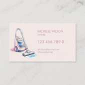 Moderne Roze Maid Schoonmaak Huishoudelijke Dienst Visitekaartje (Achterkant)