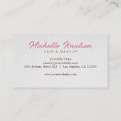 Moderne Roze Make-up Artist & Hair Stylist Salon Visitekaartje (Achterkant)