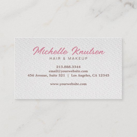 Moderne Roze Make-up Artist & Hair Stylist Salon Visitekaartje (Achterkant)