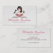 Moderne Roze Make-up Artist & Hair Stylist Salon Visitekaartje (Voorkant / Achterkant)