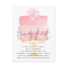 Moderne Roze Manuscript van de Cake 21st Aansporin