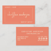 Moderne roze map artistieke schoonheidsprofessiona visitekaartje (Voorkant / Achterkant)