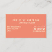 Moderne roze map artistieke schoonheidsprofessiona visitekaartje (Achterkant)