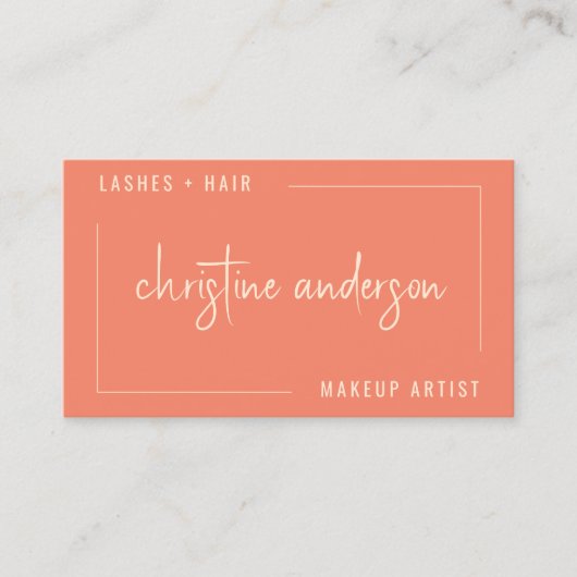 Moderne roze map artistieke schoonheidsprofessiona visitekaartje (Voorkant)