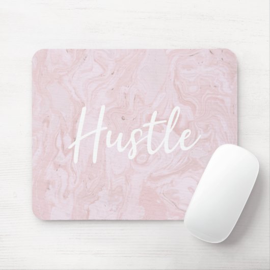 Moderne roze Marble Hustle Muismat (Met muis)