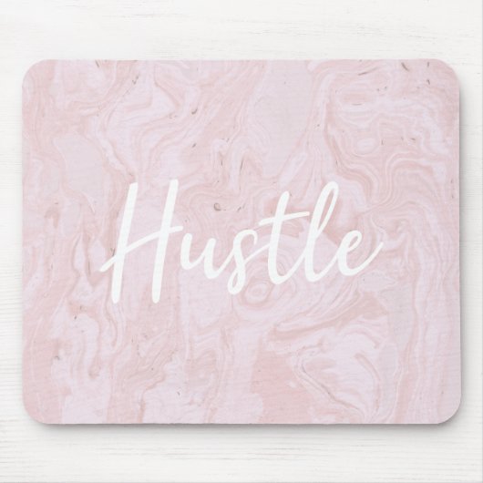 Moderne roze Marble Hustle Muismat (Voorkant)