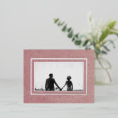 Moderne Roze Marmer Foto Folie Opslaan Datum Feestdagen Briefkaart (Staand Voorkant)