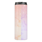 Moderne roze marmer & Glitter Sparkles Thermosbeker (Achterkant)