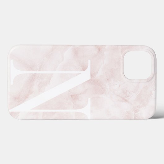 Moderne roze marmer grootwinkelMonogram Case-Mate iPhone Case (Achterkant (horizontaal))