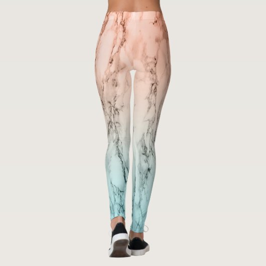 Moderne roze marmer leggings (Achterkant)