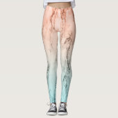 Moderne roze marmer leggings (Voorkant)