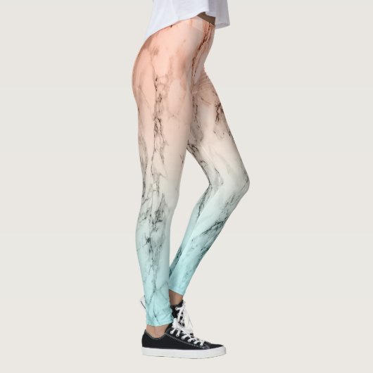 Moderne roze marmer leggings (Rechts)