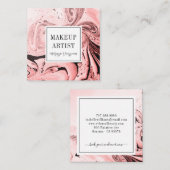 Moderne roze marmer Roos Gold Makeup Artist Square Vierkante Visitekaartje (Voorkant / Achterkant)