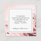 Moderne roze marmer Roos Gold Makeup Artist Square Vierkante Visitekaartje (Achterkant)