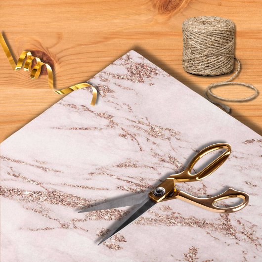 Moderne Roze Marmer Roze Goud Glitter Bruiloft Tissuepapier