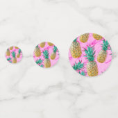Moderne Roze Marmer Tropische Ananas Chic Confetti (Voorkanten)