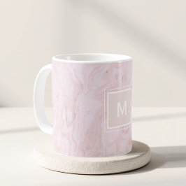 Moderne Roze Marmeren Op Maat Gemaakte Initiële Ca Koffiemok