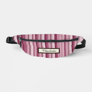Moderne Roze Mauve Gestreepte Gepersonaliseerde He Heuptasje