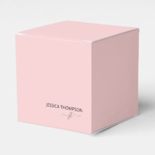 Moderne Roze Meisjesachtige Eenvoudige Script Mono Bedankdoosjes